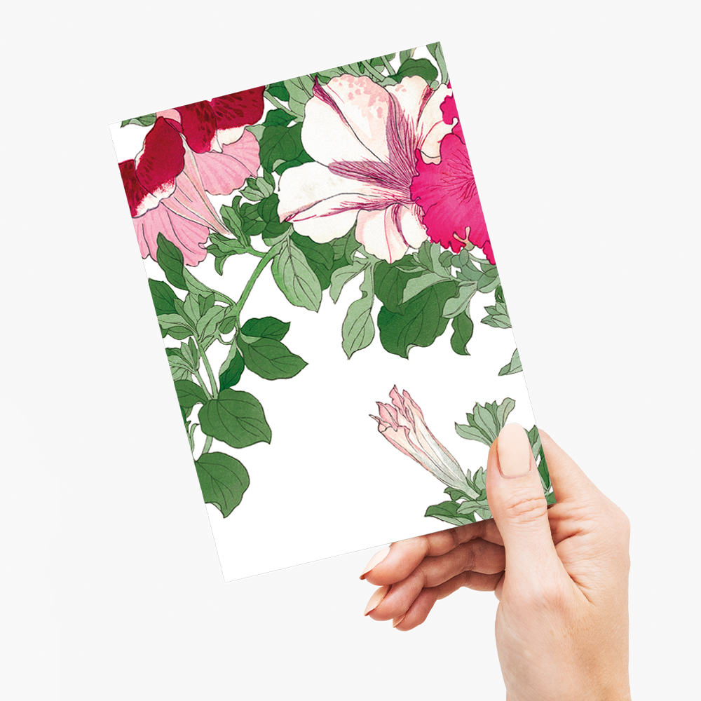 Petunia flower By Tanigami Kônan - Wenskaart