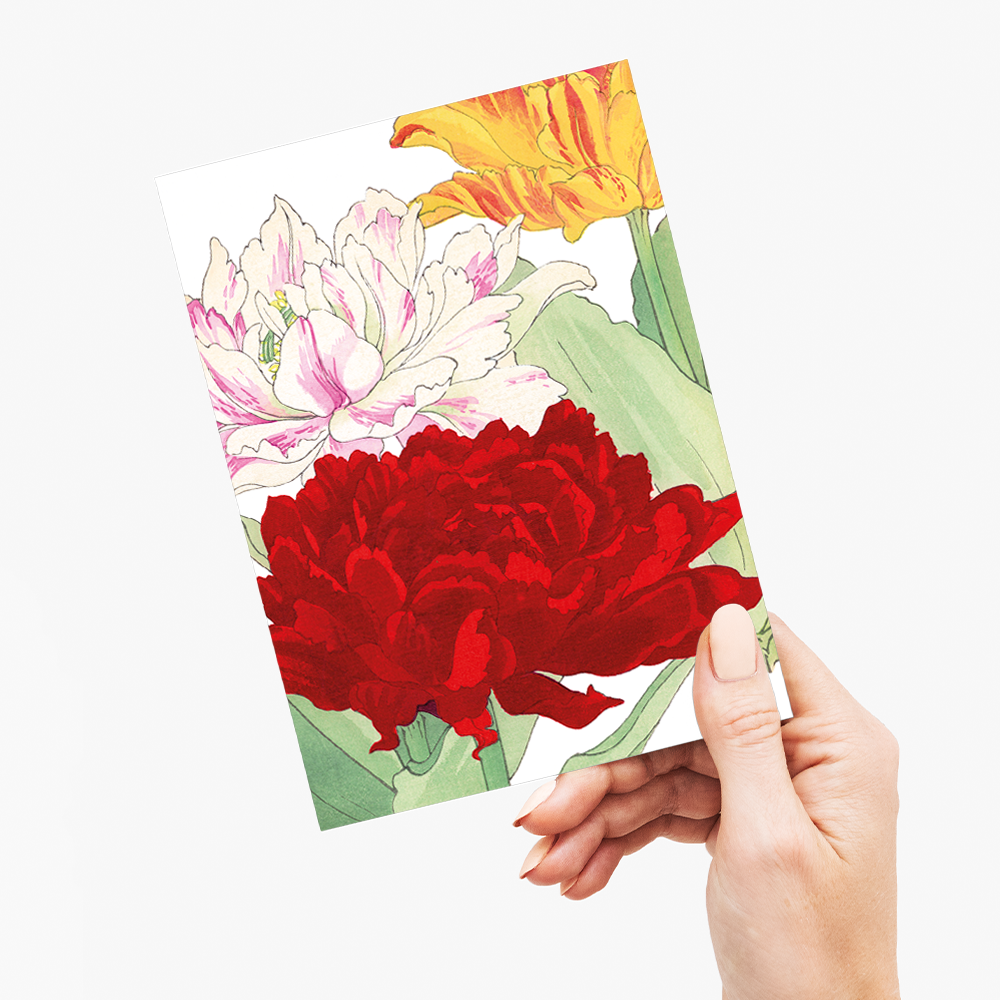Peonies By Tanigami Kônan - Wenskaart