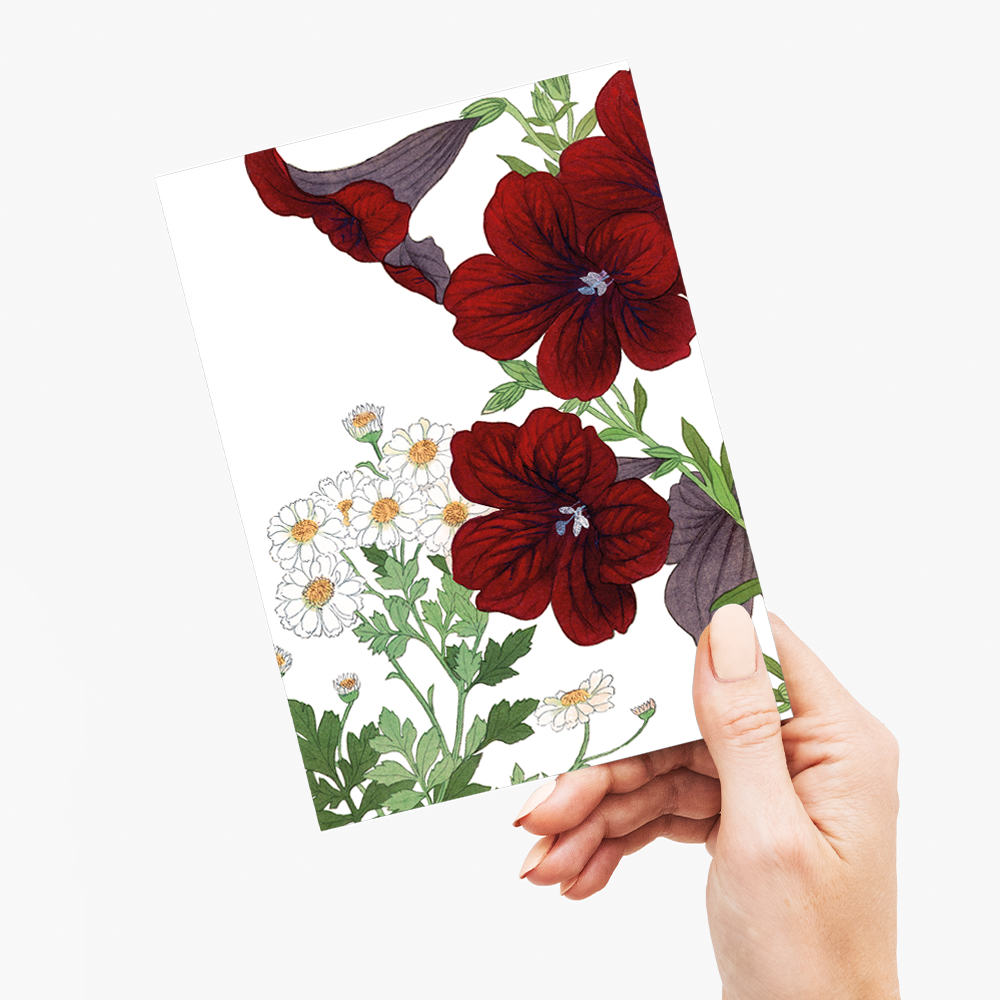 Matricaria & Salpiglossis By Tanigami Kônan - Wenskaart
