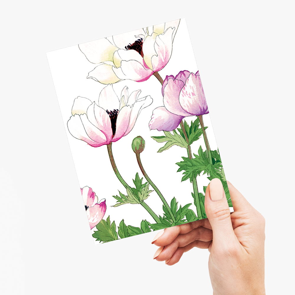 Poppy flowers By Tanigami Kônan - Wenskaart