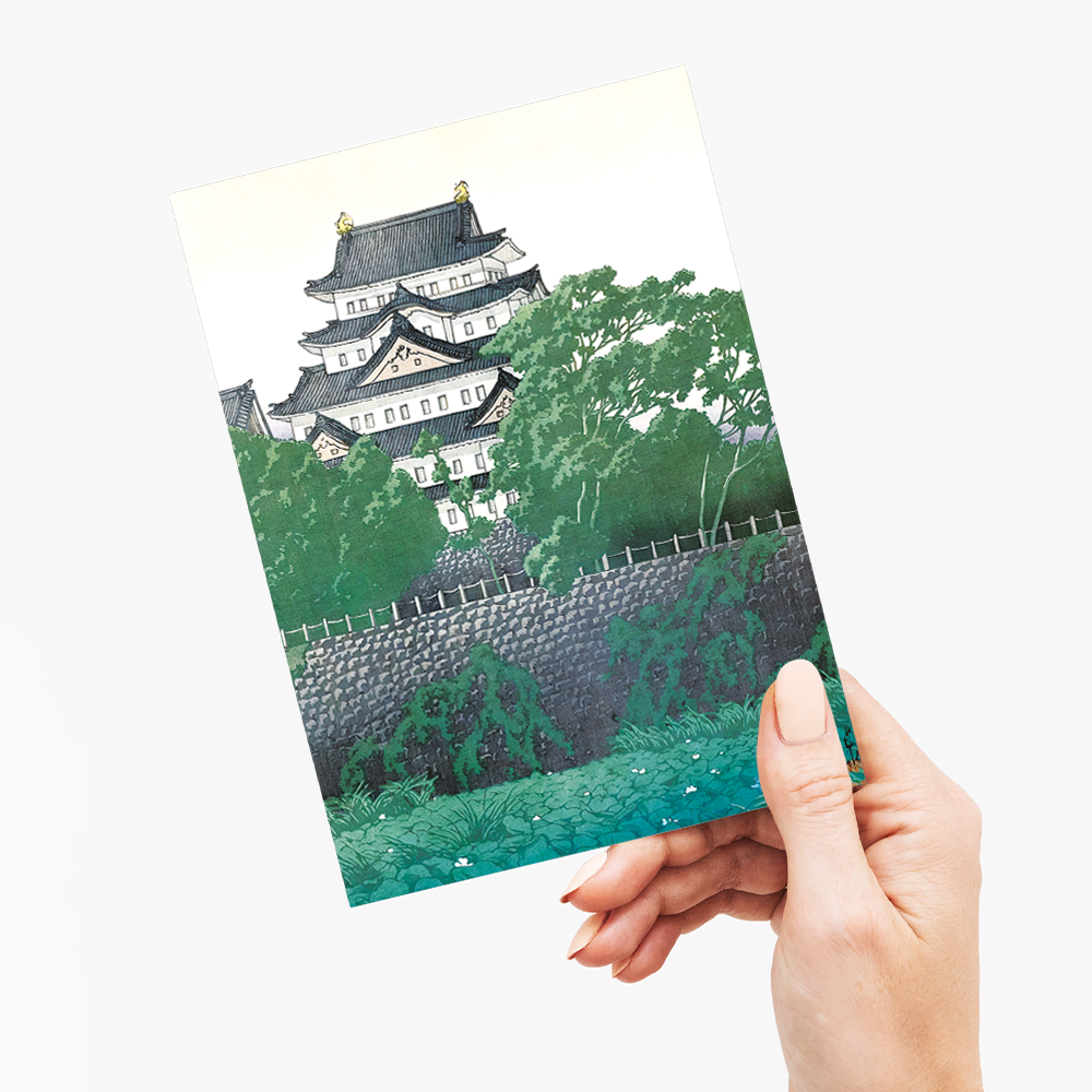 Nagoya Castle By Kawase Hasui - Greeting Card