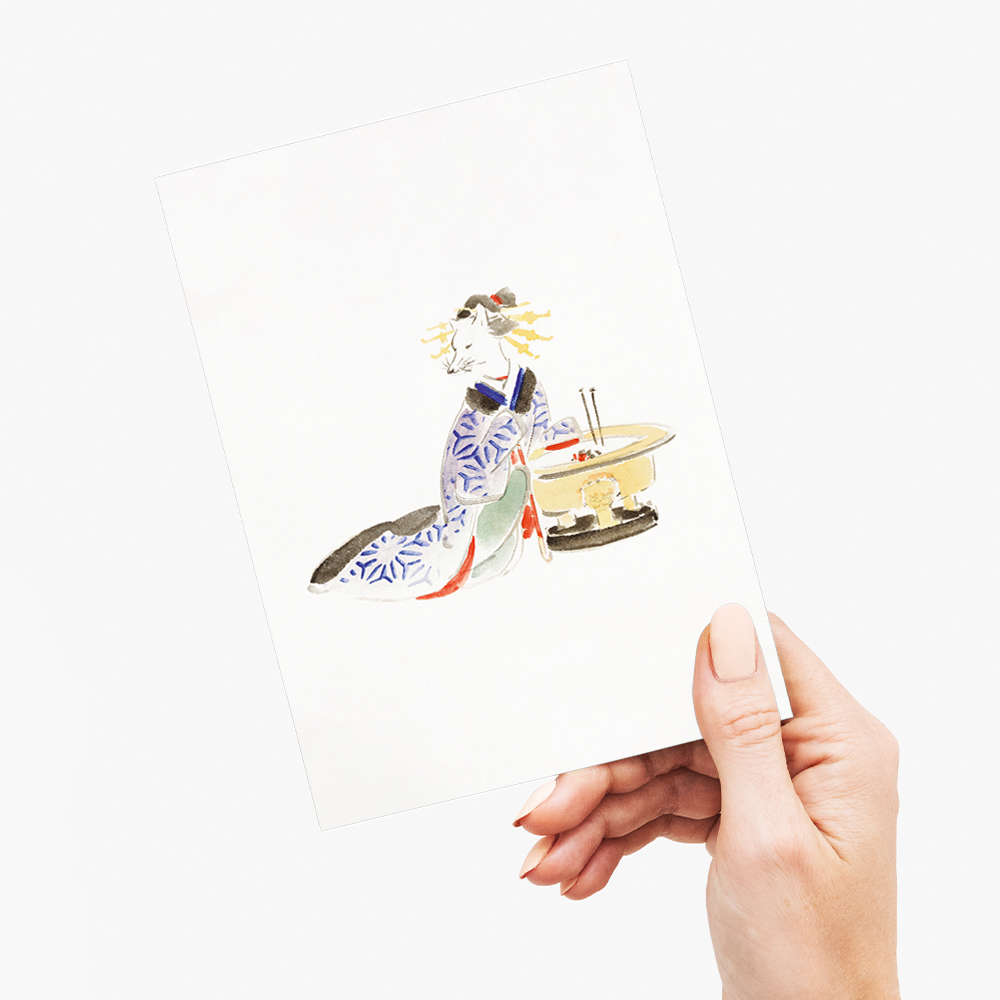 Album of Ichiryusai Hiroshige's Sketches (Fox) by Utagawa Hiroshige - Greeting Card