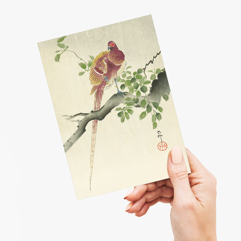 Copper Pheasant By Ohara Koson - Greeting Card