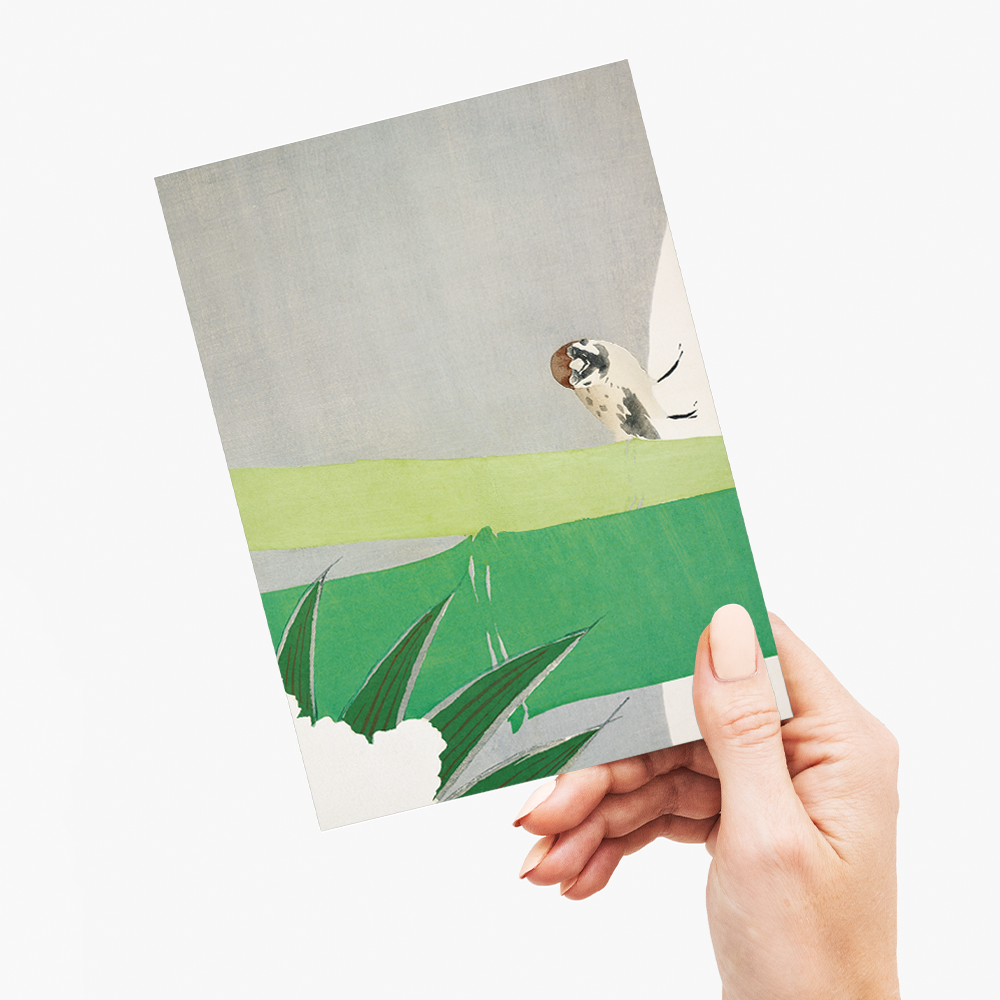 Sparrow By Kamisaka Sekka. - Greeting Card