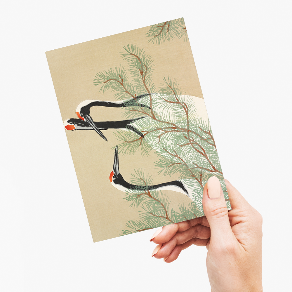 Cranes By Kamisaka Sekka - Greeting Card