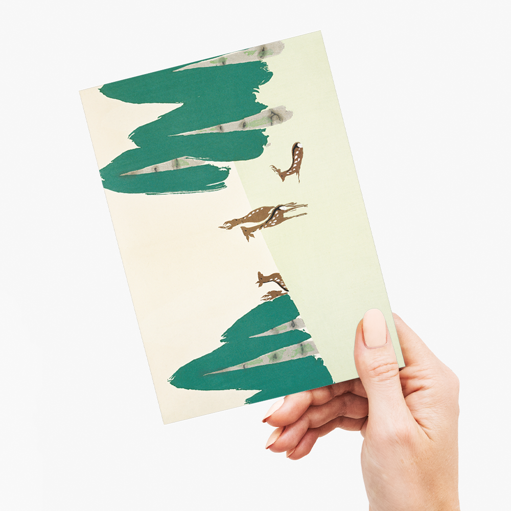 Deer By Kamisaka Sekka. - Greeting Card