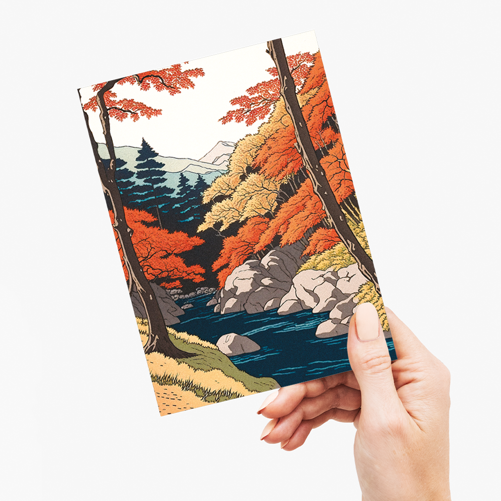River during the fall - Greeting Card