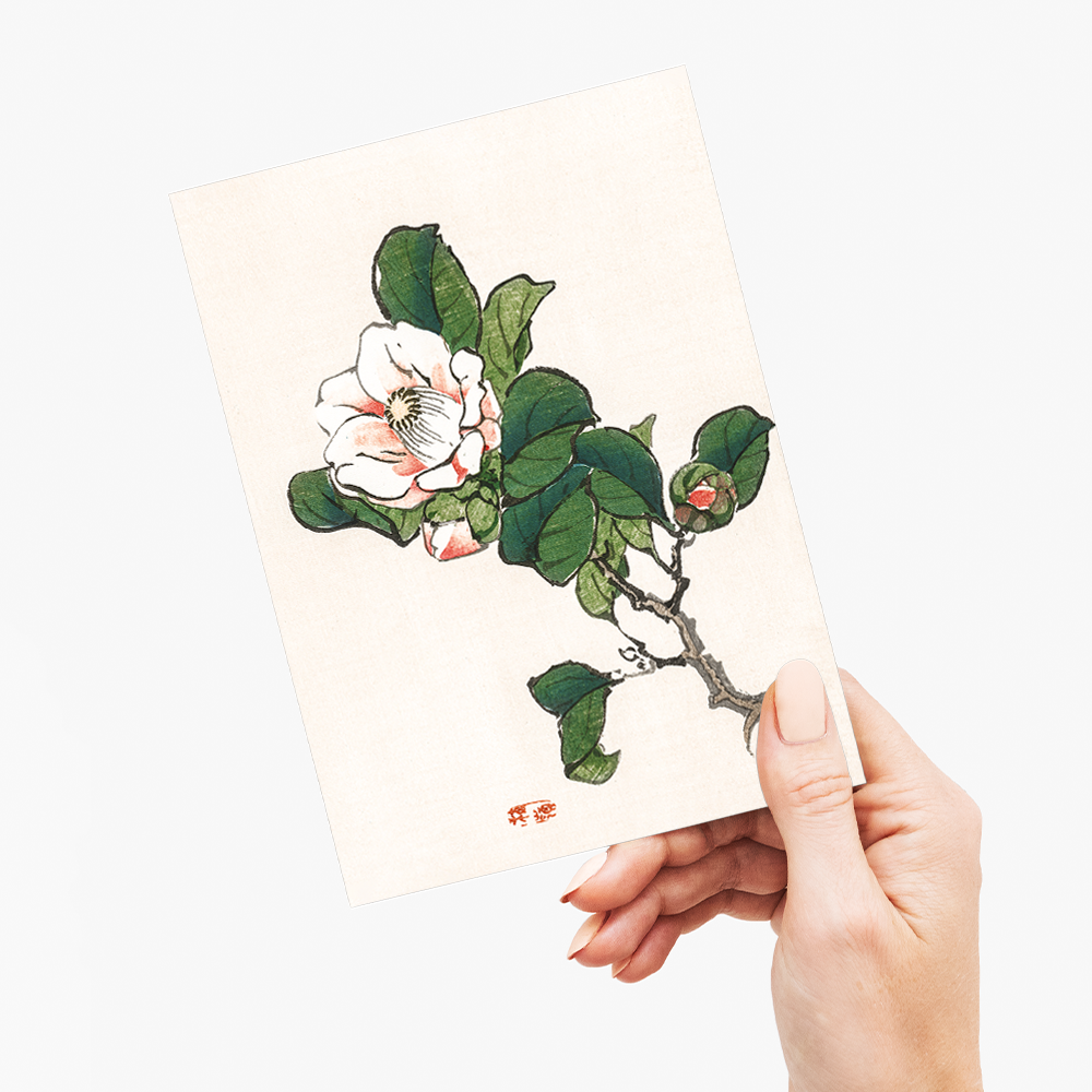 Camelia by Kōno Bairei - Greeting Card