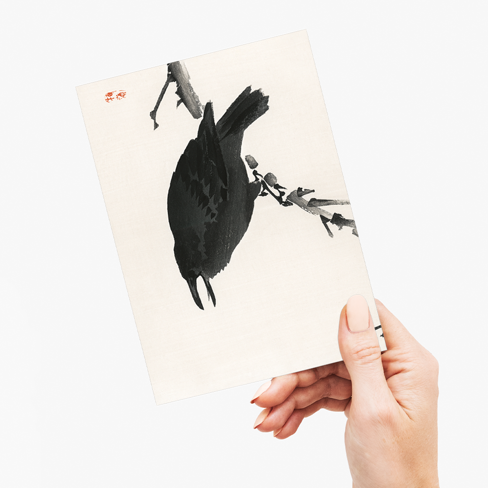 Crow by Kōno Bairei - Greeting Card