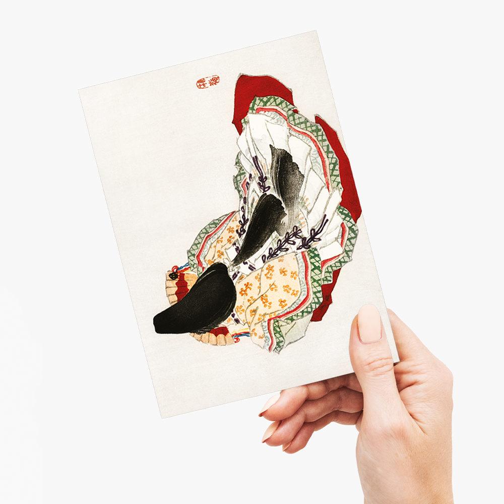 A lady in a kimono by Kōno Bairei - Greeting Card