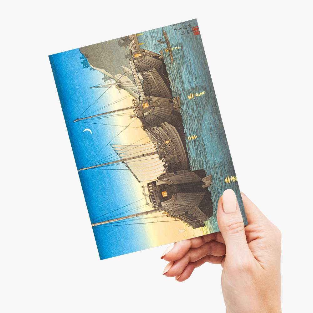 Junks in Inatori Bay, Izu By Takahashi Shōtei - Greeting Card
