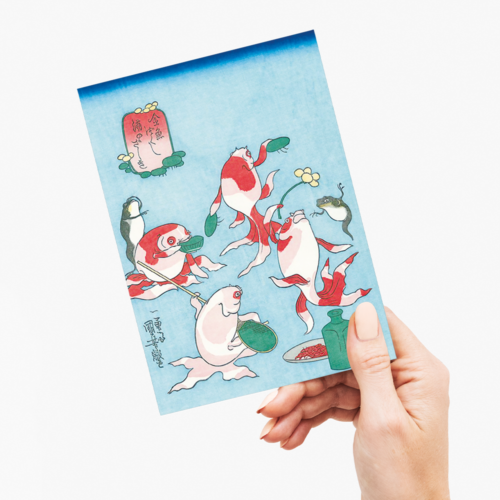 A Goldfish Drinking Party By Utagawa Kuniyoshi - Greeting Card