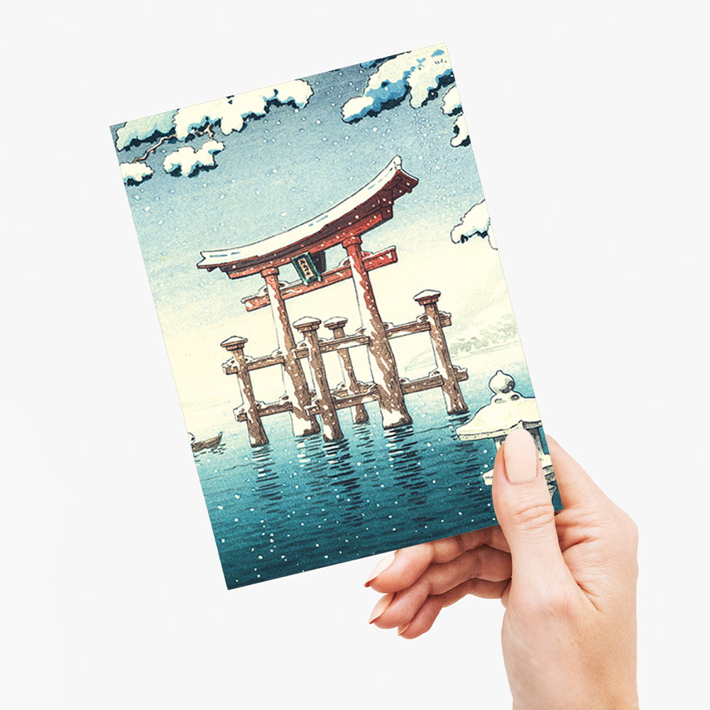 Snow at Miyajima - Greeting Card