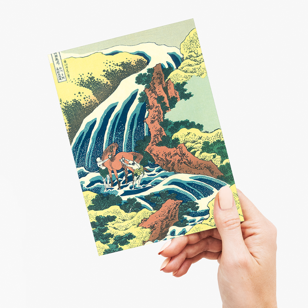 A Tour of the Waterfalls of the Provinces by hokusai - Greeting Card