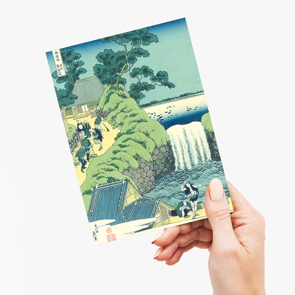 Kirifuri Waterfall on Mount Kurokami in Shimotsuke Province - Greeting Card