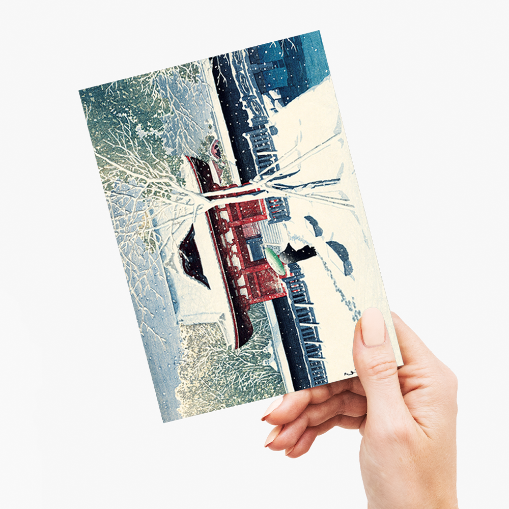 Snow at Shiba Park By Kawase Hasui - Greeting Card