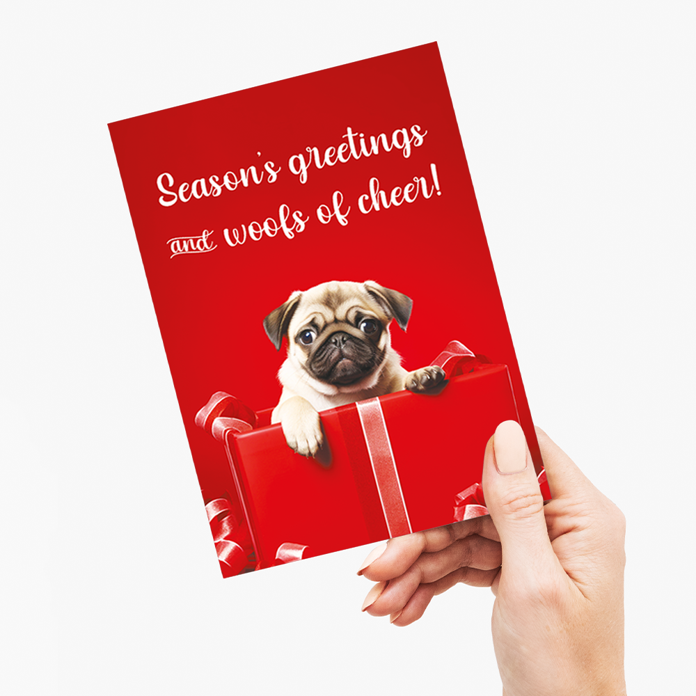 Season's greetings and woofs of cheer! - Greeting Card