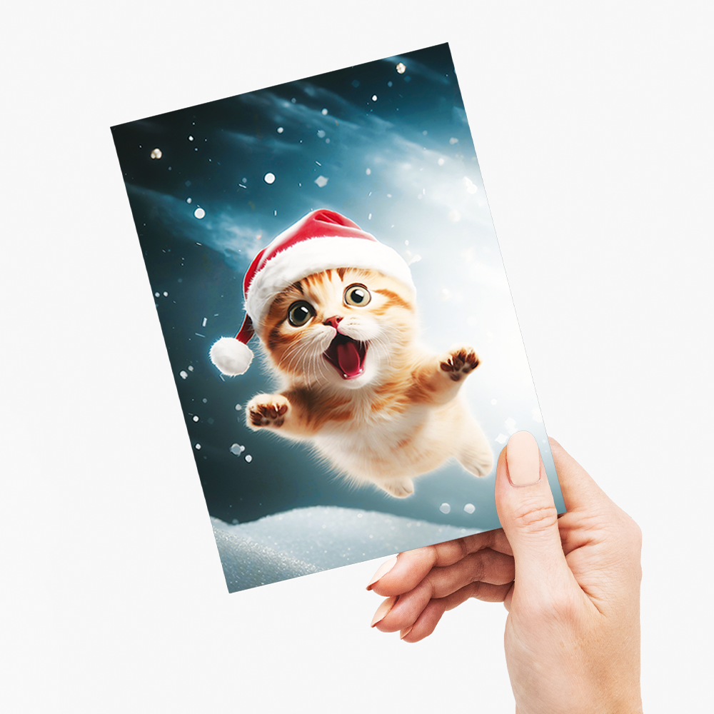 Kitting flying through the sky - Greeting Card