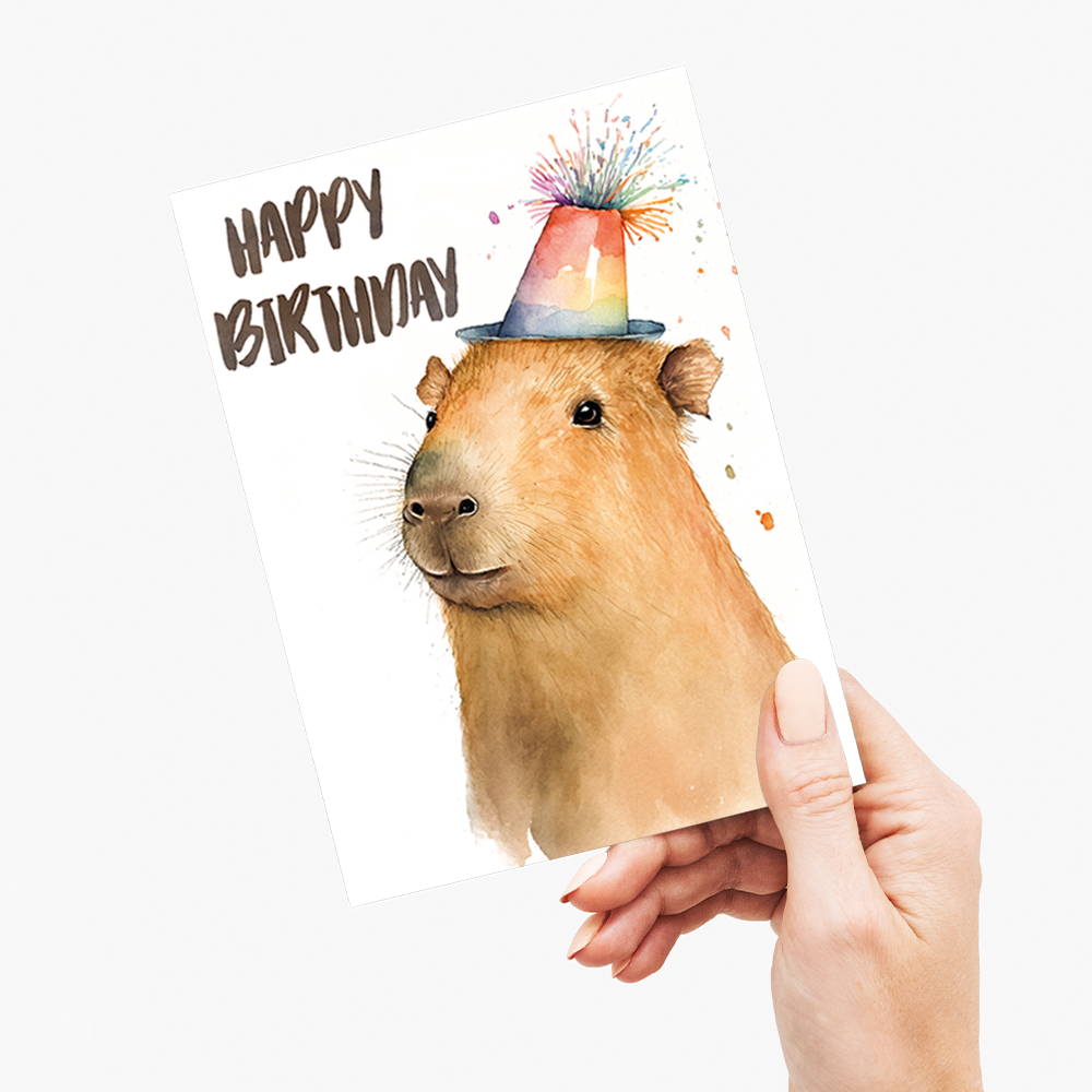 Capybara happy birthday - Greeting Card