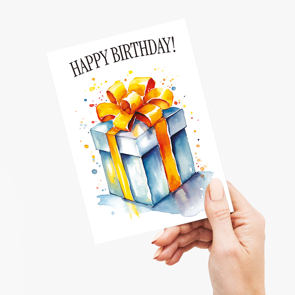 Happy birthday gift. - Greeting Card