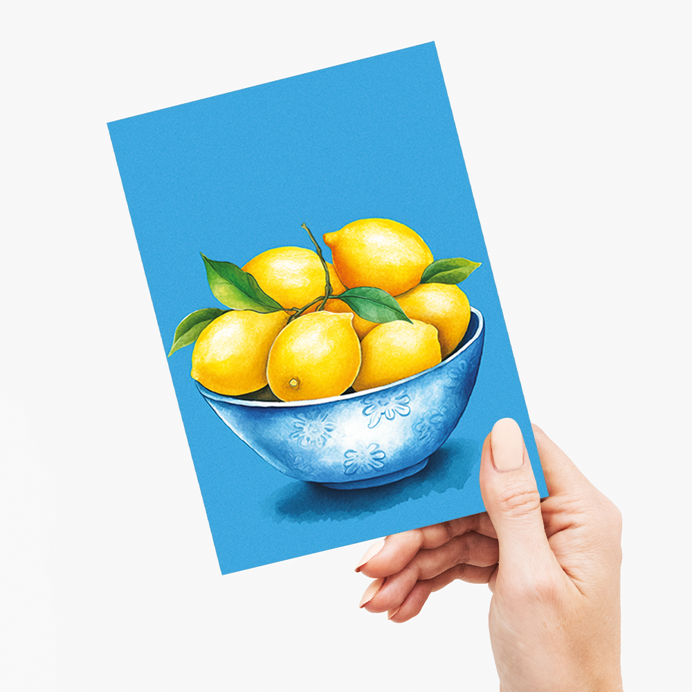 Bowl with lemons - Greeting Card