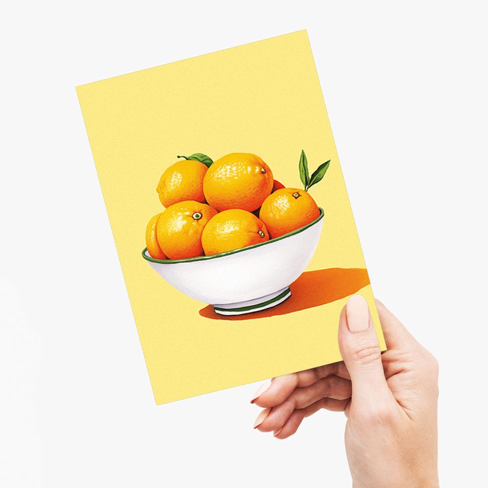 Bowl with oranges - Greeting Card