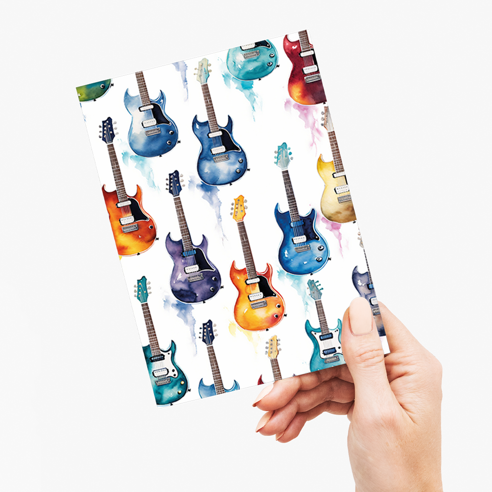 Pattern of guitars - Greeting Card