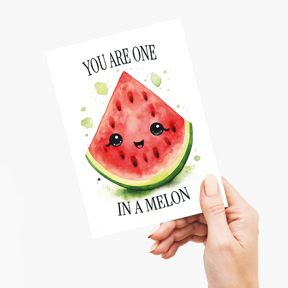 One i a melon Watercolour style - Greeting Card