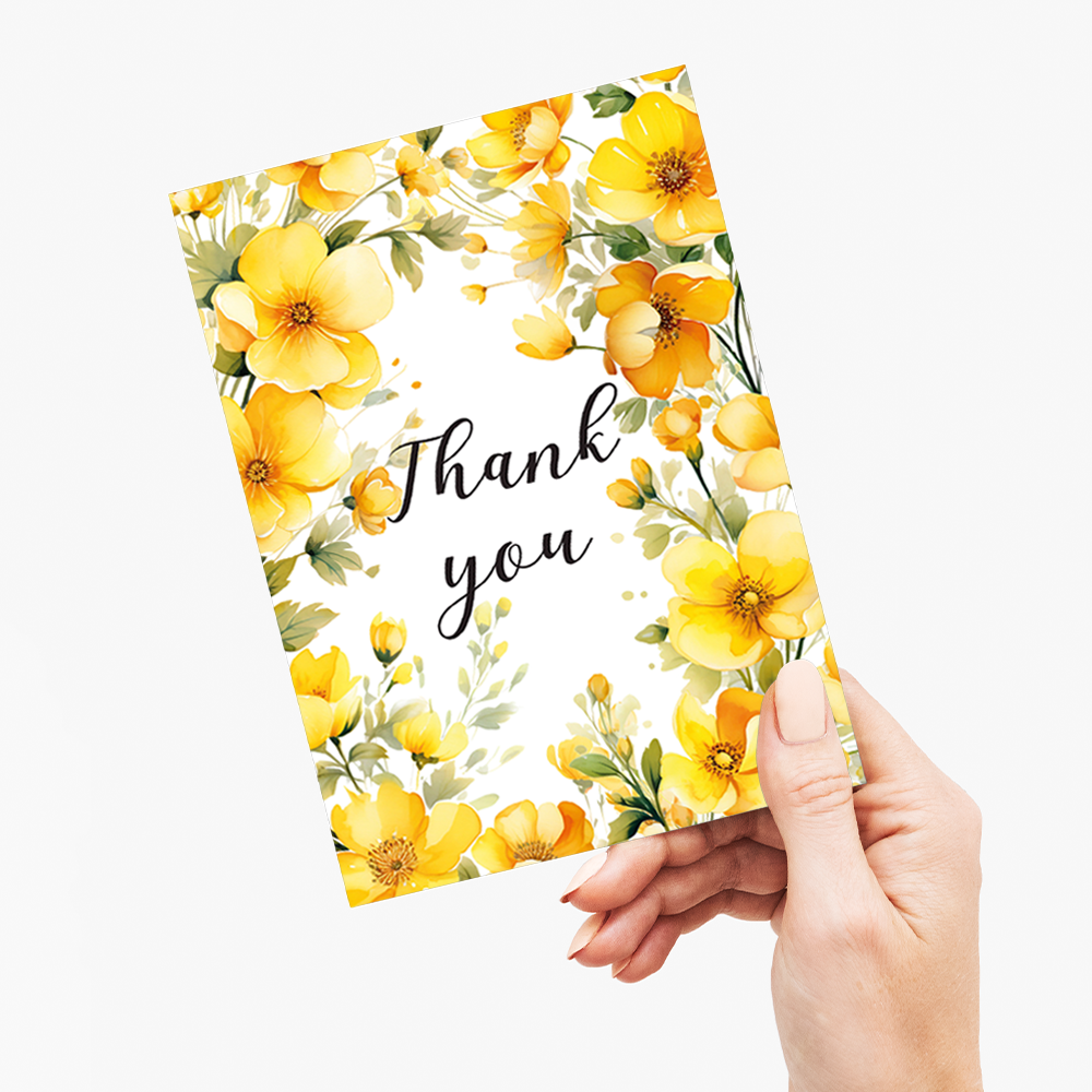 Thank you buttercup flowers - Greeting Card