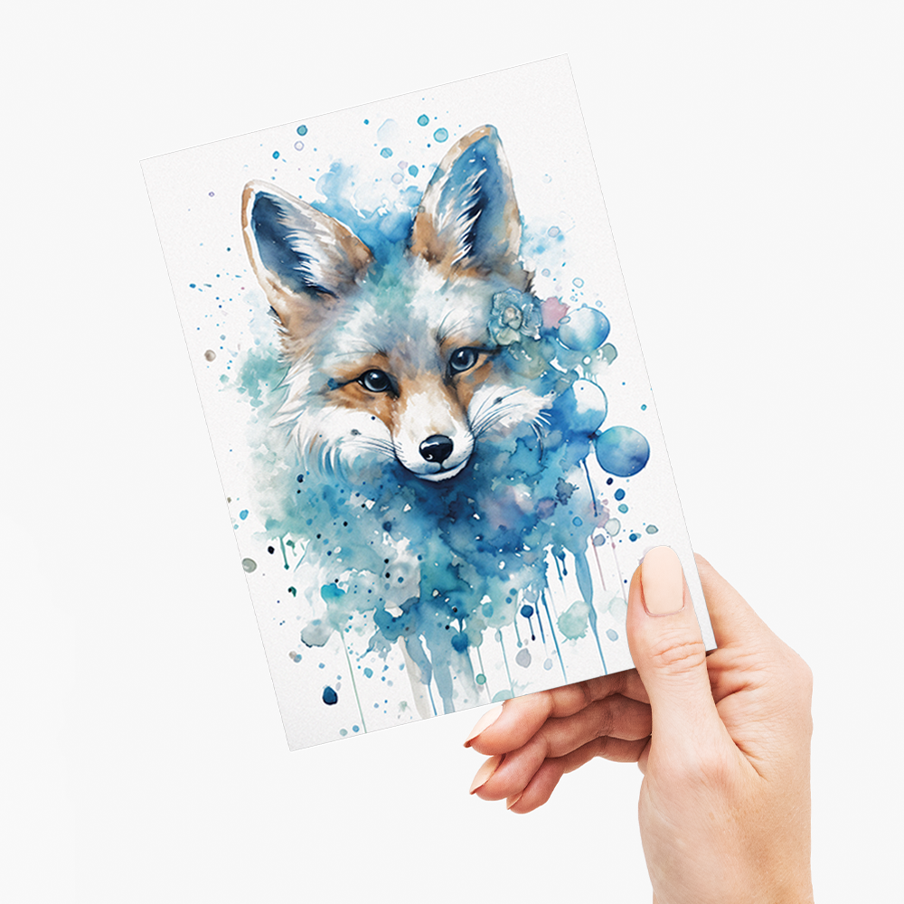 blue fox - Greeting Card