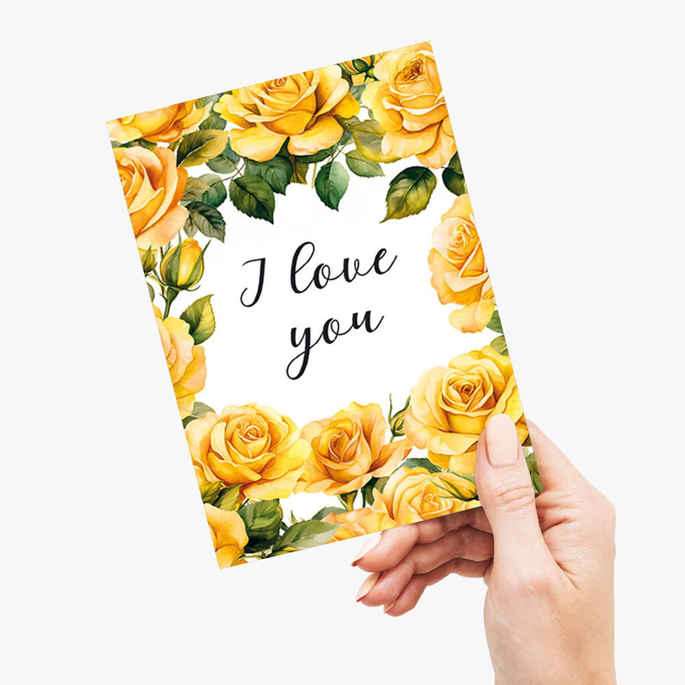 I love you Yellow Roses - Greeting Card