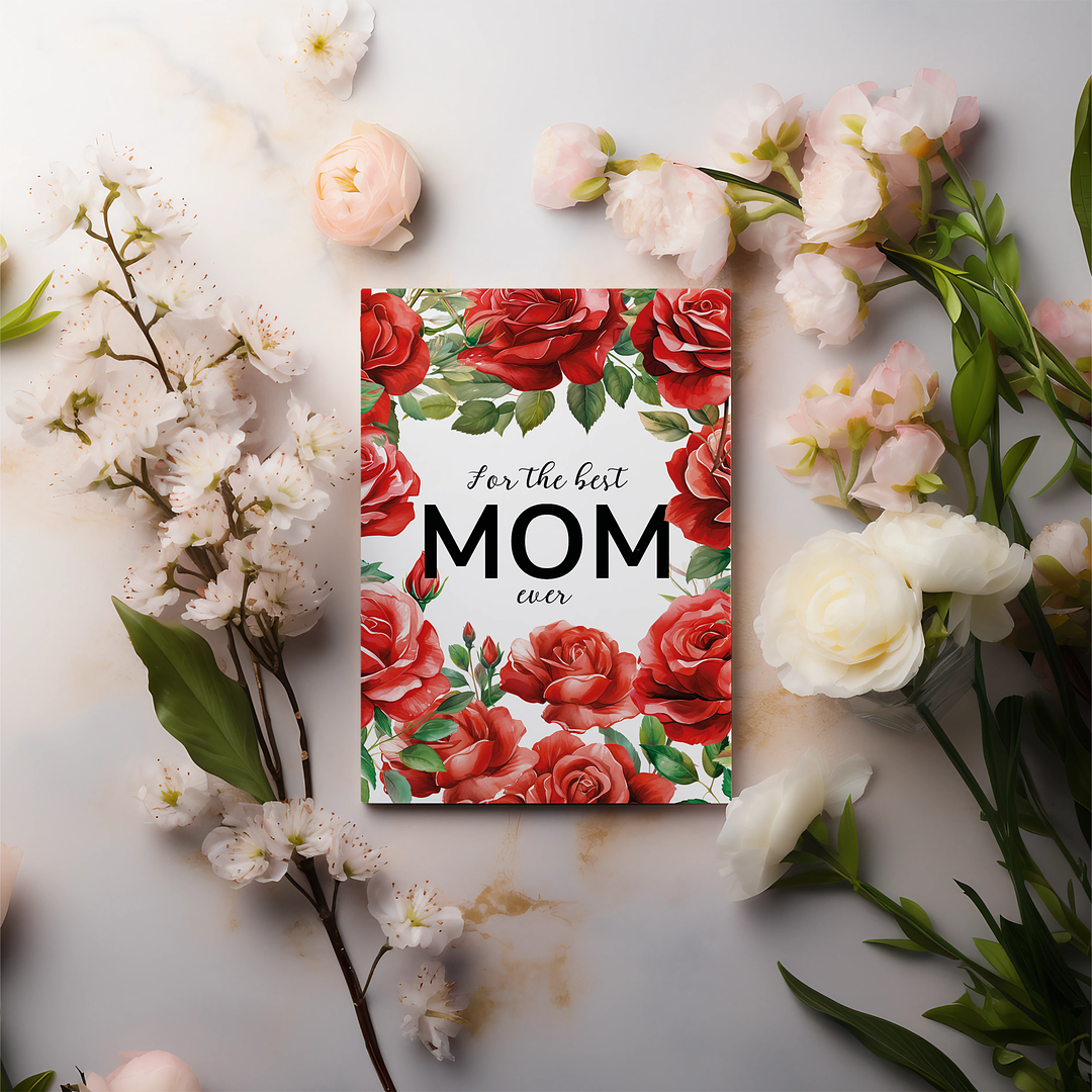 Best mom (Red roses) - Greeting Card