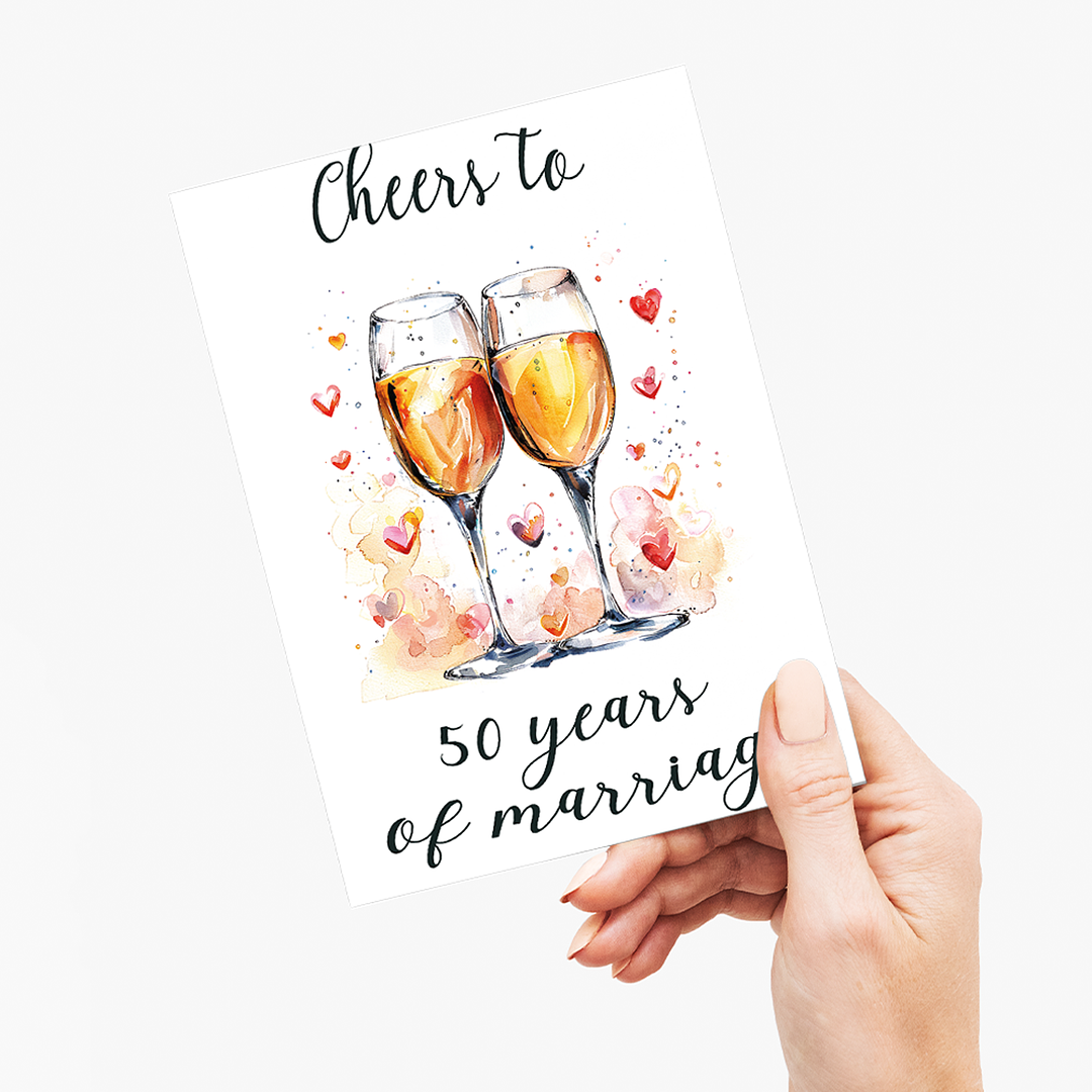 cheers to 50 years of marriage - Greeting Card
