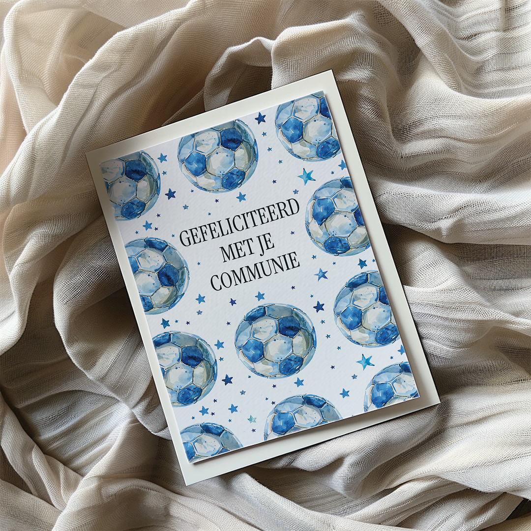 Gefeliciteerd communie (Voetbal) - Greeting Card