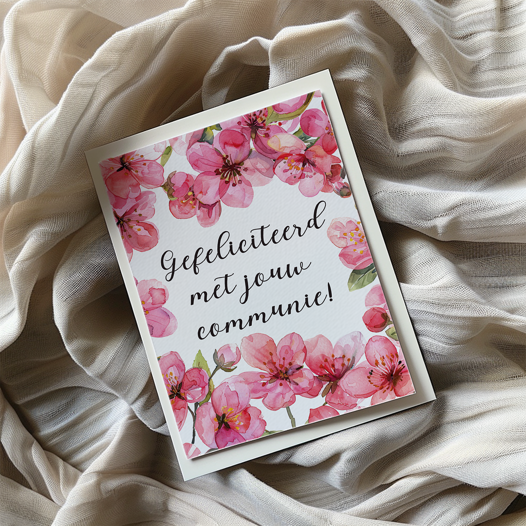 Communie (Bloemen) - Greeting Card