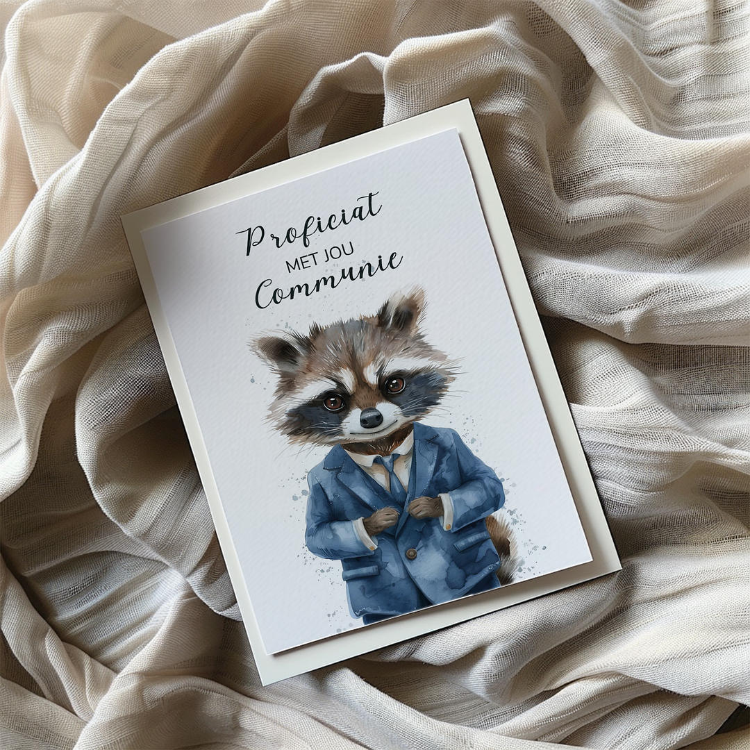 Communie (Wasbeer) - Greeting Card