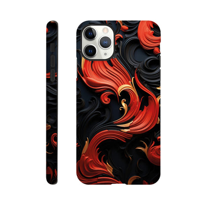 Red, Gold and black art deco pattern- Phone Case sturdy