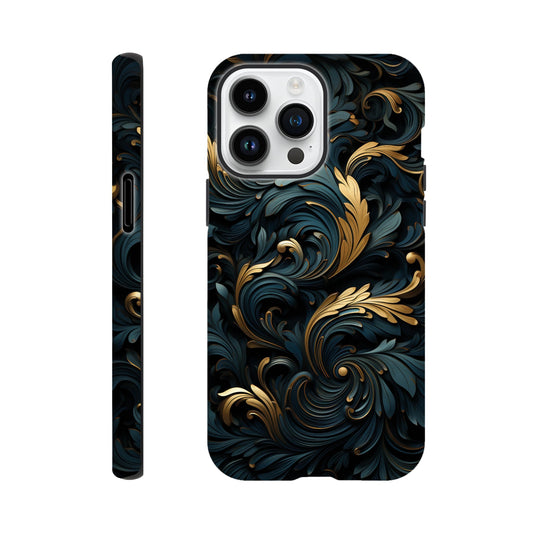 Black and gold art deco pattern- Phone Case sturdy