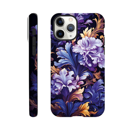 Purple flower art deco pattern- Phone Case sturdy