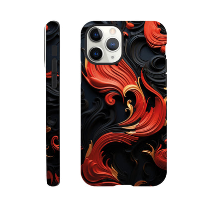 Red, Gold and black art deco pattern- Phone Case sturdy