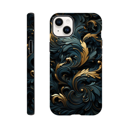 Black and gold art deco pattern- Phone Case sturdy