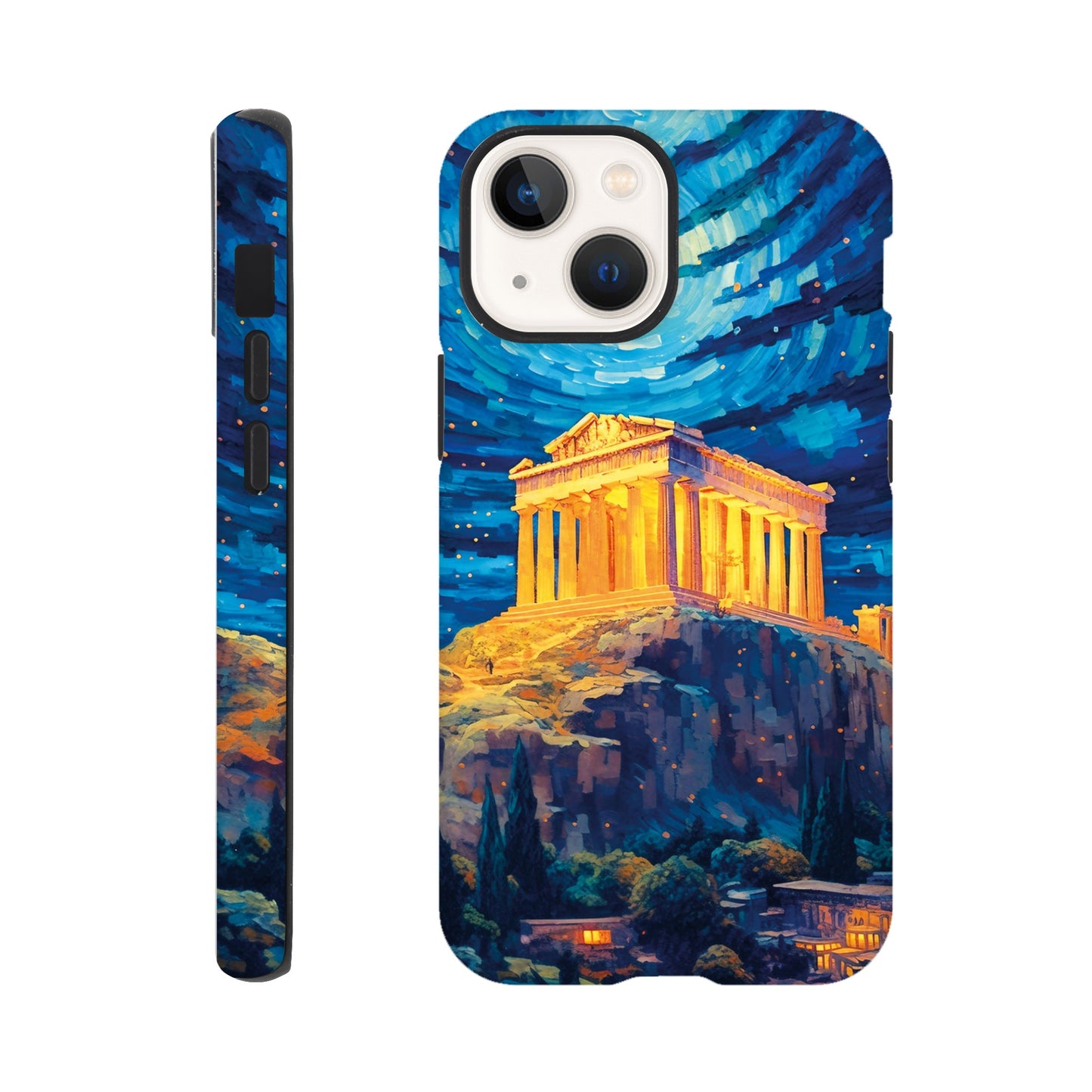Akropolis van Athene at night in Van Gogh style - Phone case sturdy