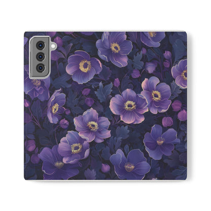Floral Print Flip Case for Phone, Elegant Protective Cover, Stylish Wallet Case, Ideal Gift for Her, Trendy Cell Phone Accessory