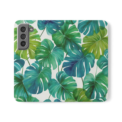 Tropical Leaf Phone Case, Flip Case for Smartphones, Modern Phone Cover, Gift for Nature Lovers, Travel Accessory, Tropical Vibes