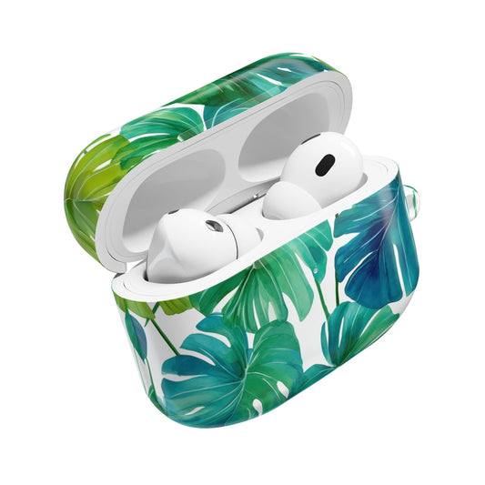 Tropical Leaf AirPod Case | Music Lover Gift, Wireless Earbud Holder, Jungle Vibe, Summer Accessory, Stylish Tech Cover