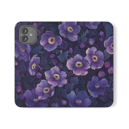 Floral Print Flip Case for Phone, Elegant Protective Cover, Stylish Wallet Case, Ideal Gift for Her, Trendy Cell Phone Accessory