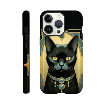 Art Deco Elegant black cat I - Phone Case sturdy