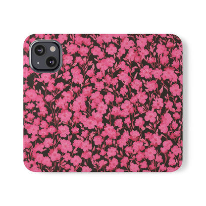 Floral Flip Cases for Phones, Cute Floral Phone Wallet, Gift for Her, Trendy Phone Accessories, Mother's Day Gift, Phone Protection