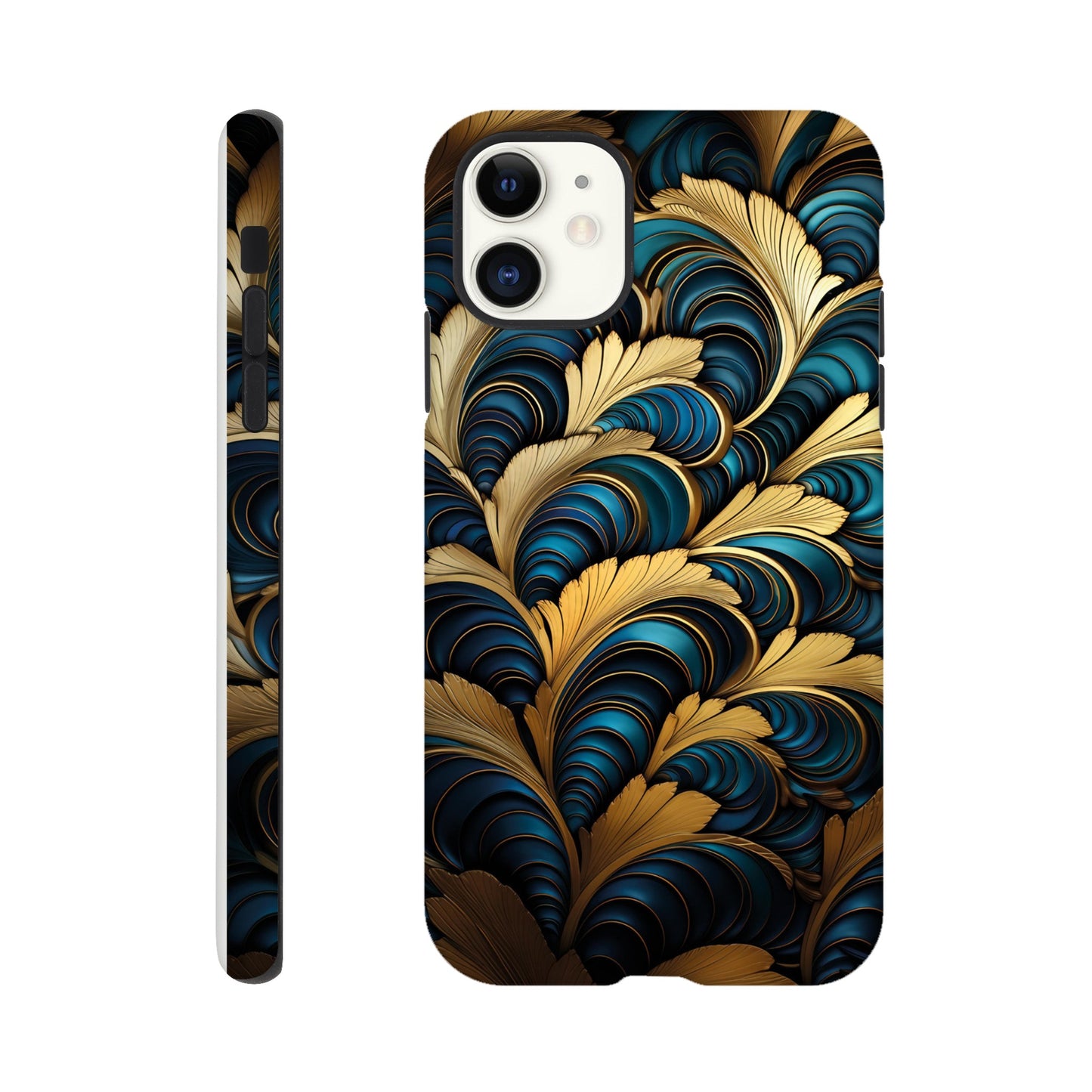 Blue and Gold art deco pattern - Phone Case sturdy