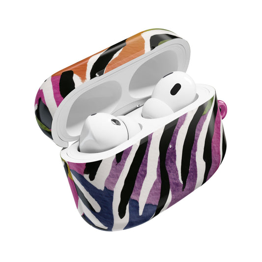 Vibrant Zebra Print AirPod Cases, Colorful Accessories, Unique Gifts, Tech Protection, Trendy Earbud Covers